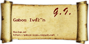 Gabos Iván névjegykártya